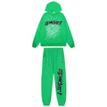 Sp5der Green Web Graphic Hoodie & Pants Matching Set — hero